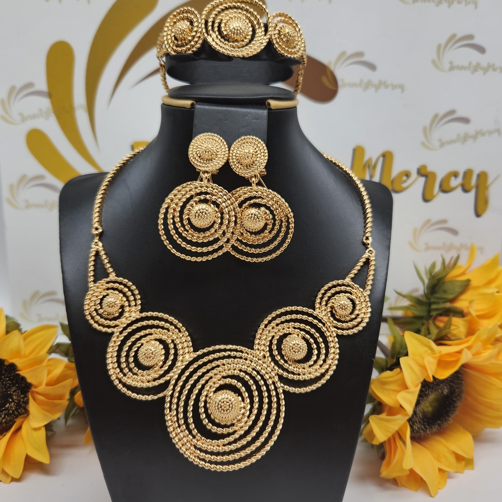 Elegant Gold Spiral Jewelry Set